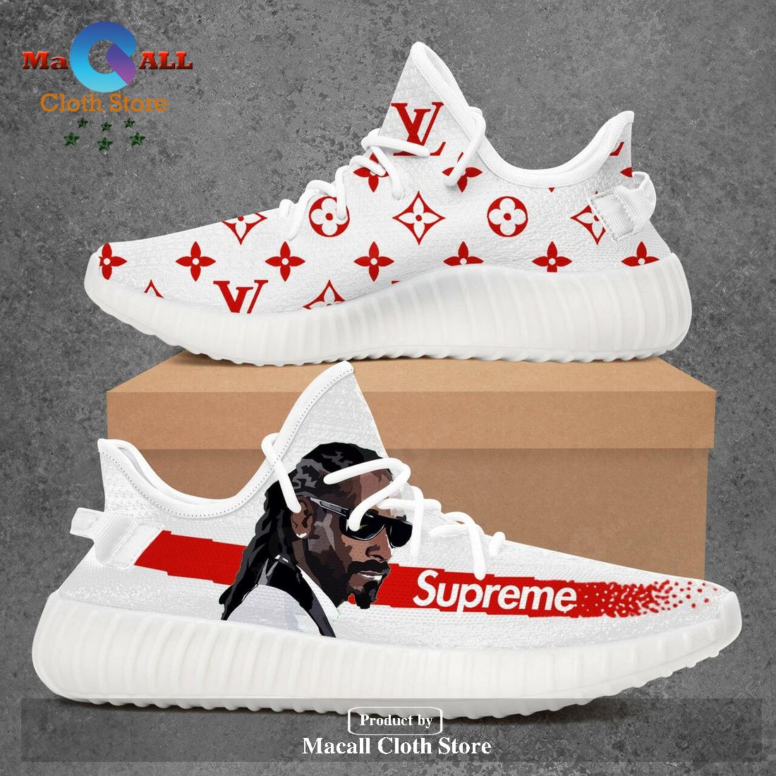 Louis Vuitton Supreme Cool Snoop Dogg Luxury Brand Premium Yeezy Sneaker For Men Women
