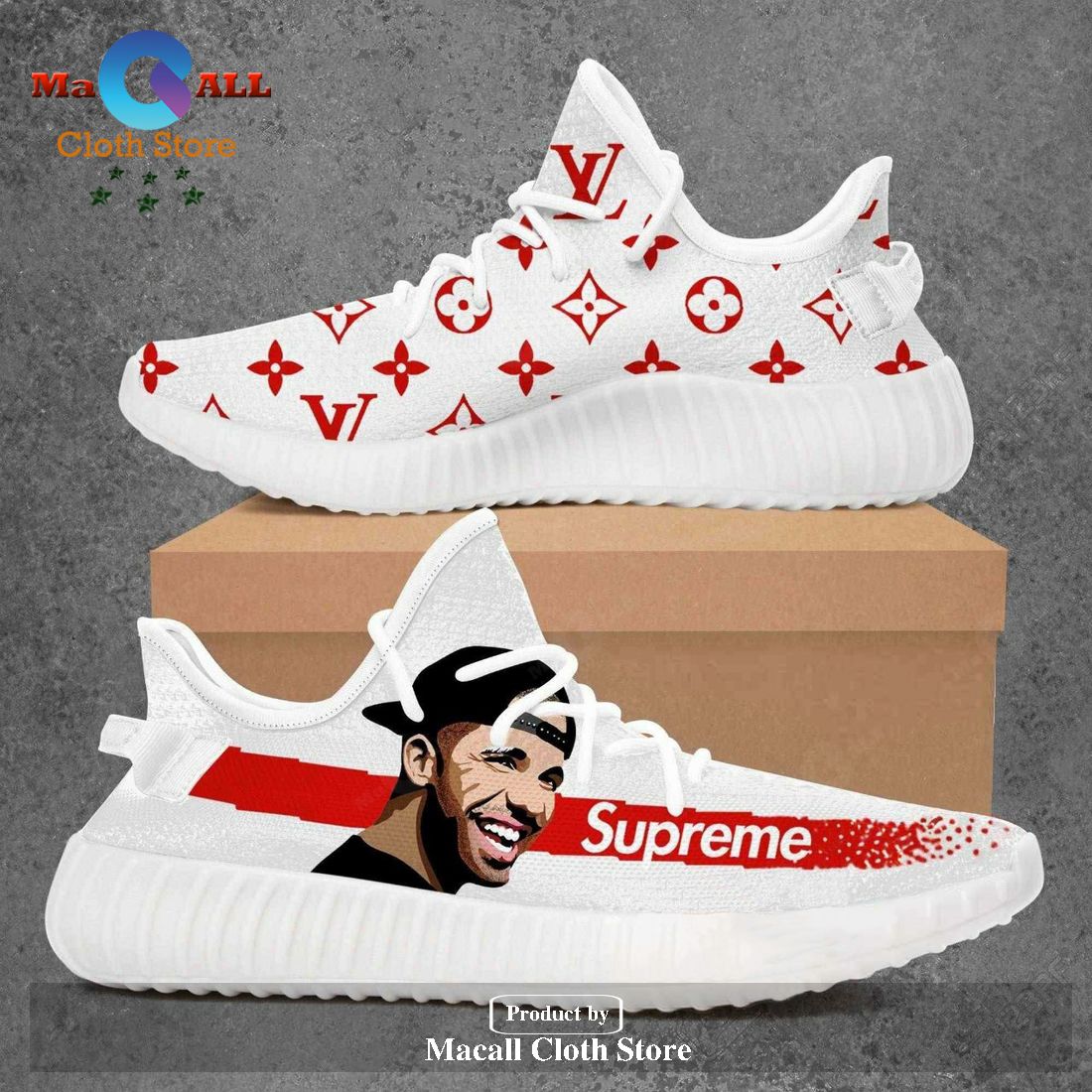 Louis Vuitton Supreme Drake Model 1 Yeezy Boost Shoes Sport Sneakers Luxury Brand For Men And Women