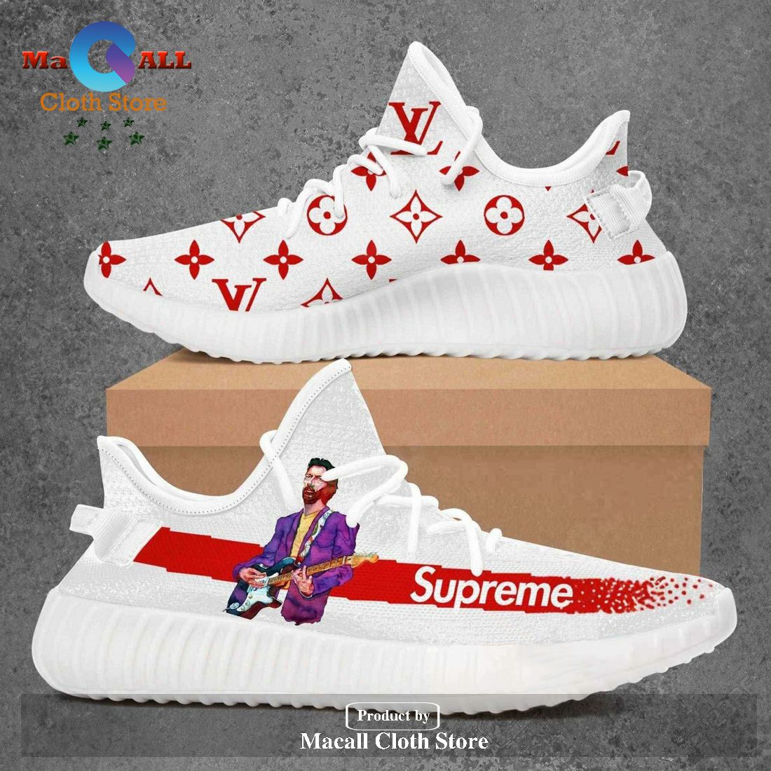 Louis Vuitton Supreme Eric Clapton Luxury Brand Premium Yeezy Sneaker For Men Women