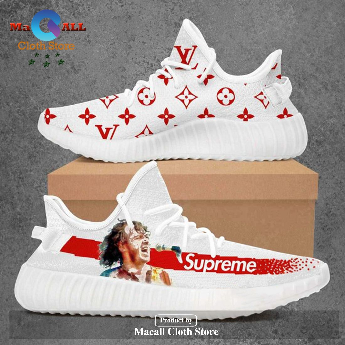 Louis Vuitton Supreme Joe Cocker Luxury Brand Premium Yeezy Sneaker For Men Women