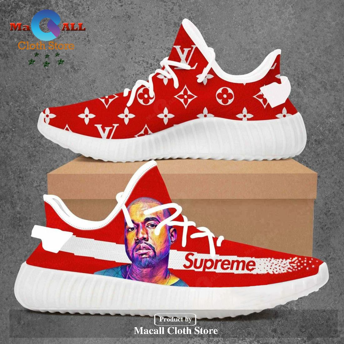 Louis Vuitton Supreme Kanye West Model 1 Yeezy Boost Shoes Sport Sneakers Luxury Brand For Men And Women