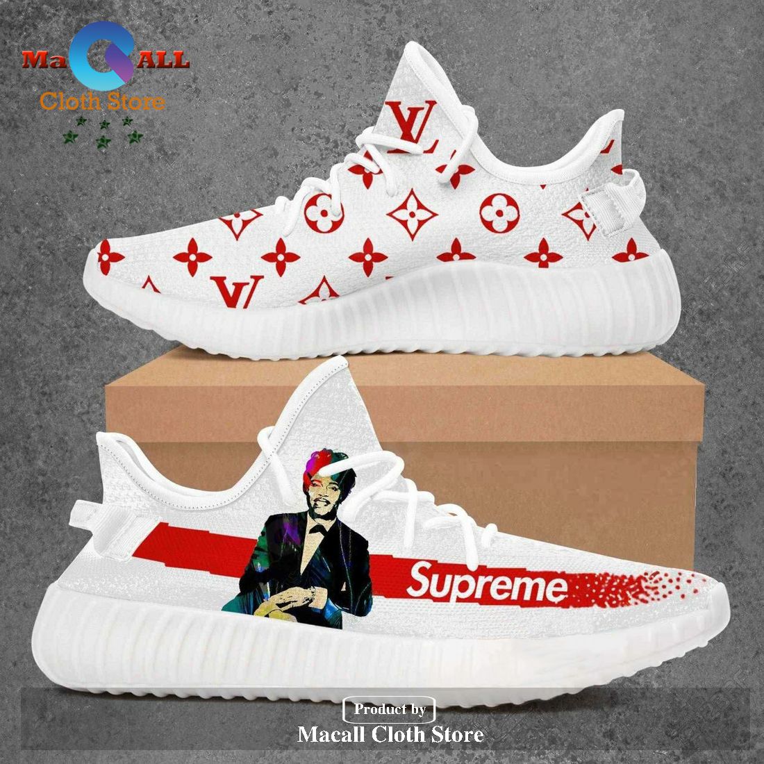 Louis Vuitton Supreme Little Richard Yeezy Boost Shoes Sport Sneakers Luxury Brand For Men And Women