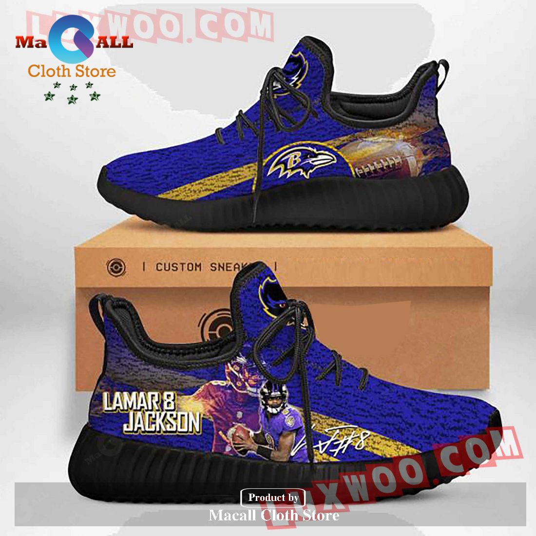 Personalized Baltimore Ravens NFL Model 2 Yezzy Shoes Sneaker