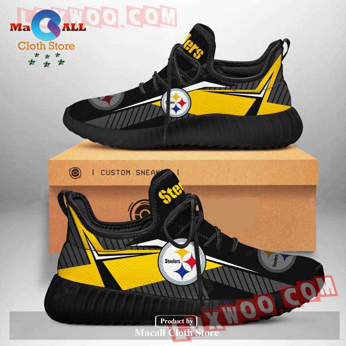 Personalized Pittsburgh Steelers NFL Model 2 Yezzy Shoes Sneaker Personalized Pittsburgh Steelers NFL Model 2 Yezzy Shoes Sneaker