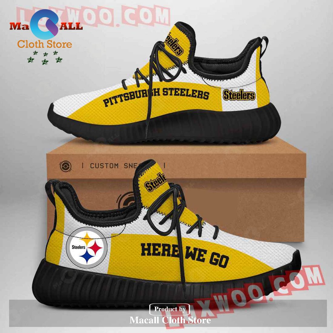 Personalized Pittsburgh Steelers NFL Model 3 Yezzy Shoes Sneaker Personalized Pittsburgh Steelers NFL Model 3 Yezzy Shoes Sneaker