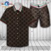 Gucci Logo Pattern Animal Panther Version Hawaiian Shirt and Short LIMITED EDITION