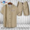 Gucci Logo Pattern Gold Bee Premium New Version Hawaiian Shirt and Short LIMITED EDITION