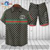 Gucci Logo Pattern Red Line Style Hawaiian Shirt and Short LIMITED EDITION