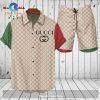 Gucci Logo Pattern Red Line White Style Hawaiian Shirt and Short LIMITED EDITION