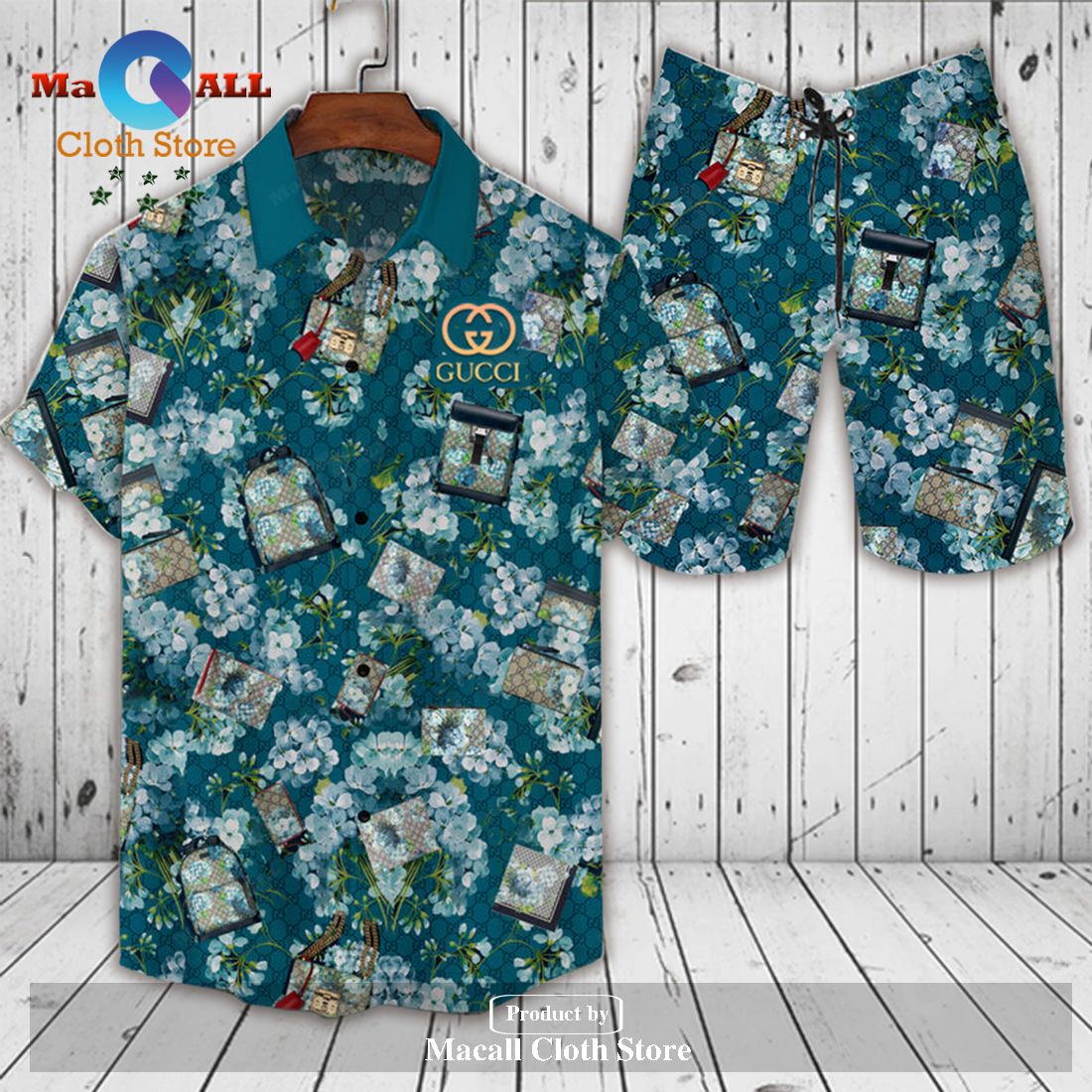 Gucci Logo Pattern Travel Luggage Version Hawaiian Shirt and Short LIMITED EDITION