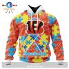 Personalized NFL Cincinnati Bengals Special Autism Awareness Puzzle Game White Hoodie Sweatshirt 3D