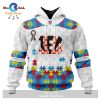 Personalized NFL Cincinnati Bengals Special Autism Awareness Puzzle Game Stripes Design Hoodie Sweatshirt 3D