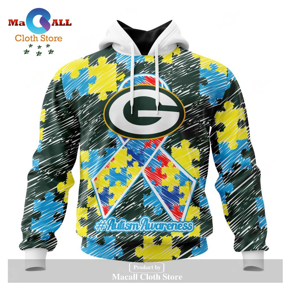 Green Bay Packers NFL Special Autism Awareness Design Hoodie T Shirt -  Growkoc