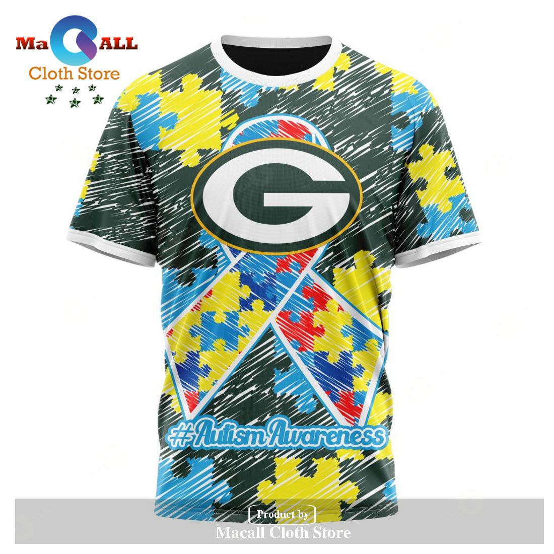 Green Bay Packers Autism Awareness Design NFL 3D shirt Hoodie Custom - Owl  Fashion Shop