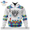 Personalized NFL Los Angeles Chargers Special Autism Awareness Puzzle Game Stripes Design Hoodie Sweatshirt 3D