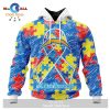 Personalized NFL Los Angeles Chargers Special Autism Awareness Puzzle Game White Hoodie Sweatshirt 3D