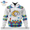 Personalized NFL Los Angeles Rams Special Autism Awareness Puzzle Game Stripes Design Hoodie Sweatshirt 3D