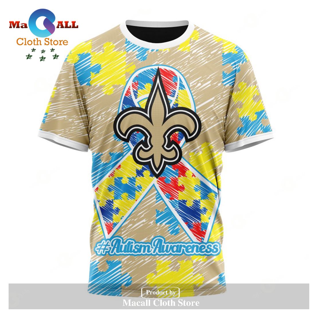 Persionalized NFL New Orleans Saints Special Autism Awareness Design Hoodie  - Torunstyle