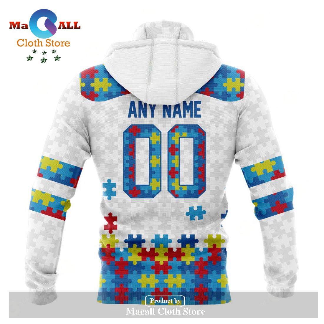 Personalized NFL New York Jets Special Autism Awareness Puzzle Game White Hoodie Sweatshirt 3D Personalized NFL New York Jets Special Autism Awareness Puzzle Game White Hoodie Sweatshirt 3D