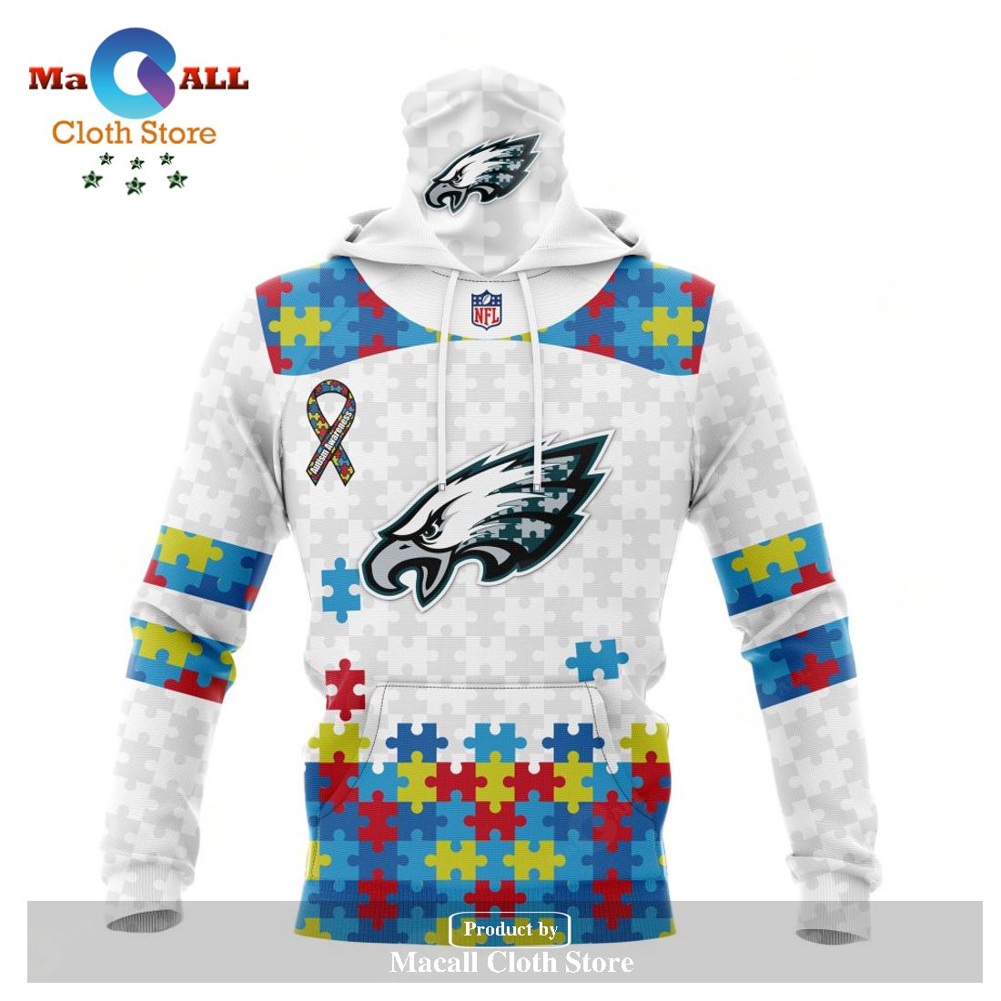 NFL Philadelphia Eagles-Autism Fabric Hoodie 3D All Over Print