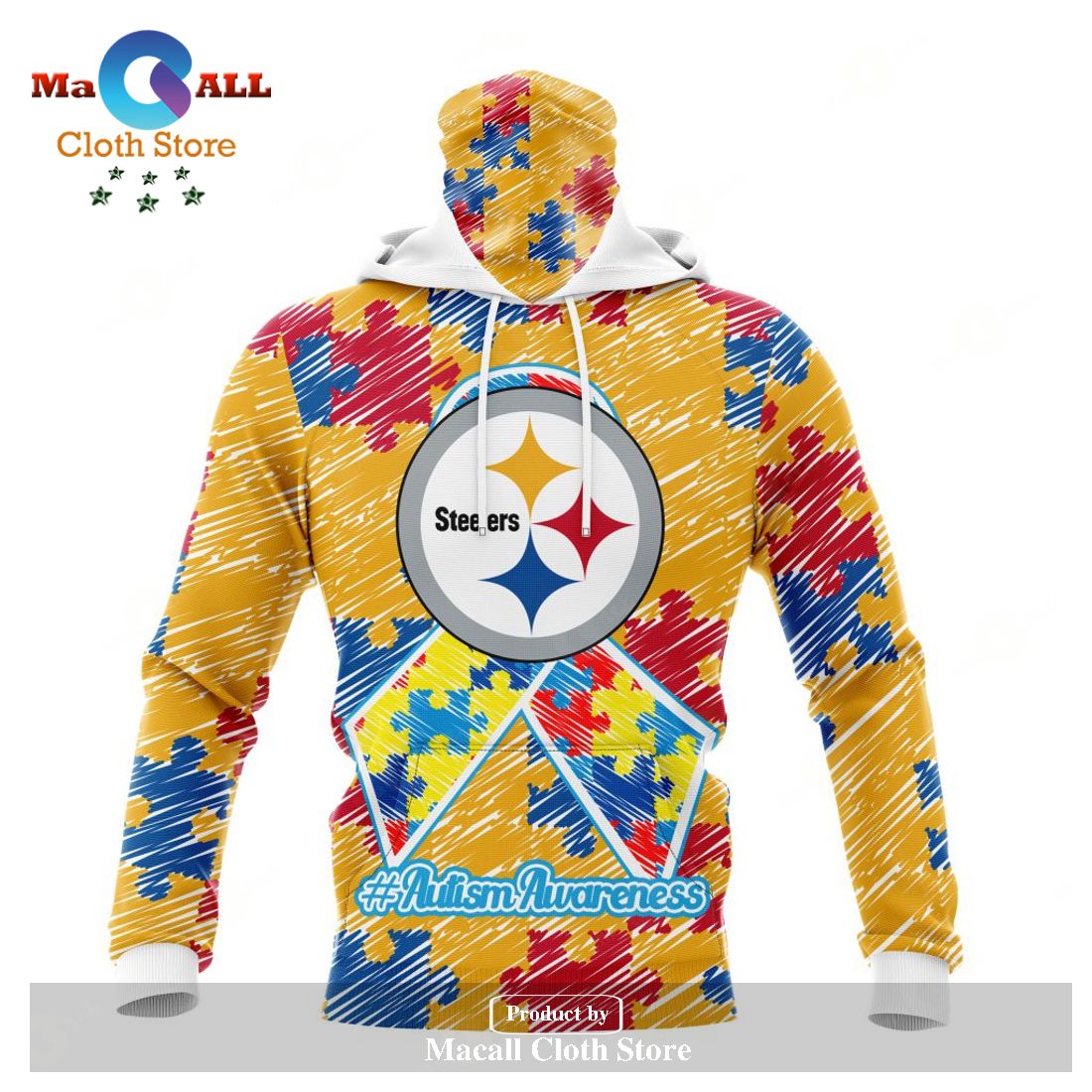 Pittsburgh Steelers Autism T-Shirt 3D Hoodie Zip Hoodie Sweatshirt Custom  Name For Fans