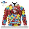 Personalized NFL Pittsburgh Steelers Special Autism Awareness Puzzle Game White Hoodie Sweatshirt 3D