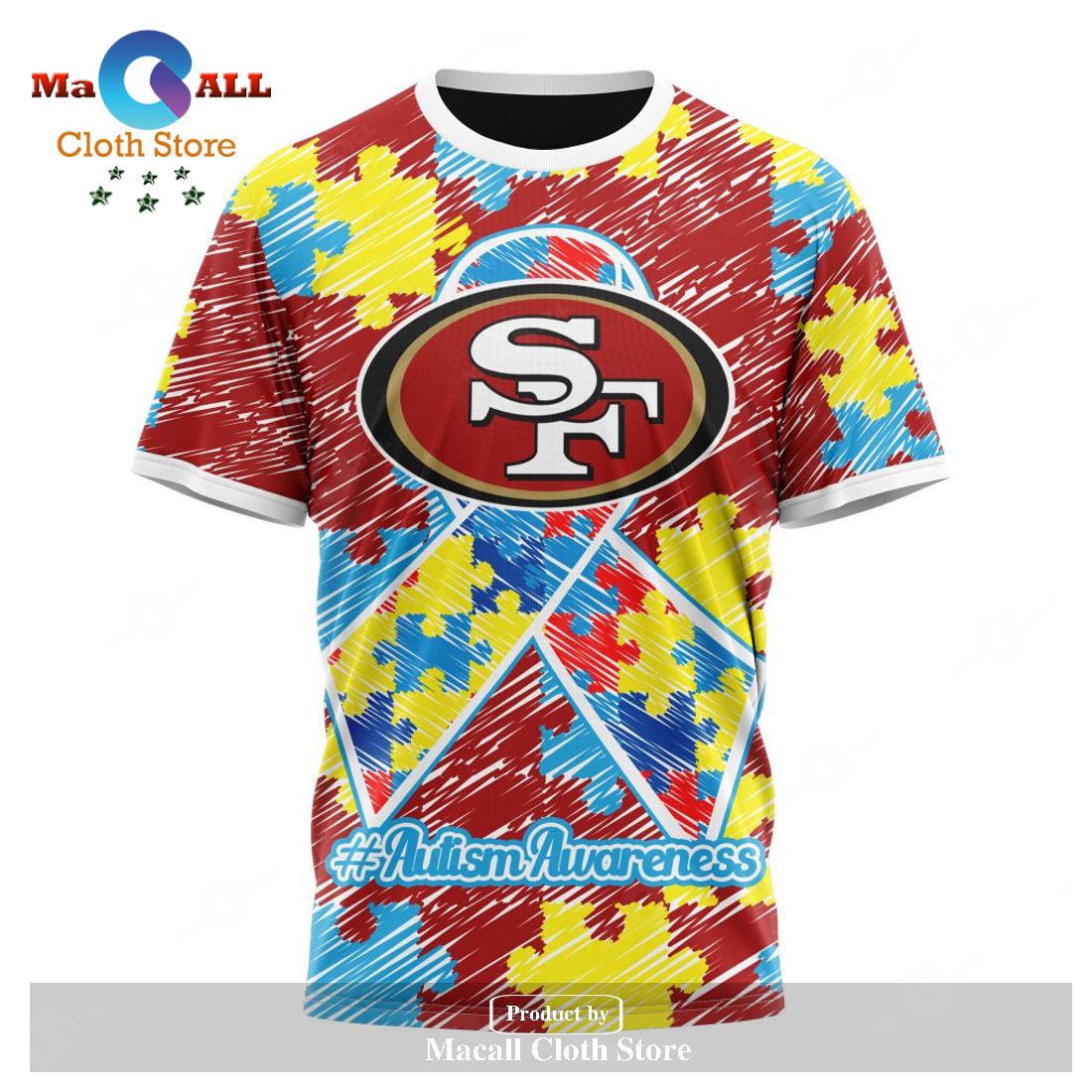 San Francisco 49ers NFL Autism Awareness Personalized Hoodie T