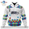 Personalized NFL Seattle Seahawks Special Autism Awareness Puzzle Game Stripes Design Hoodie Sweatshirt 3D