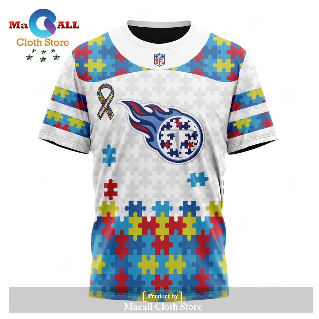 Tennessee Titans NFL Autism All Over Printed 3D Shirt For Fans