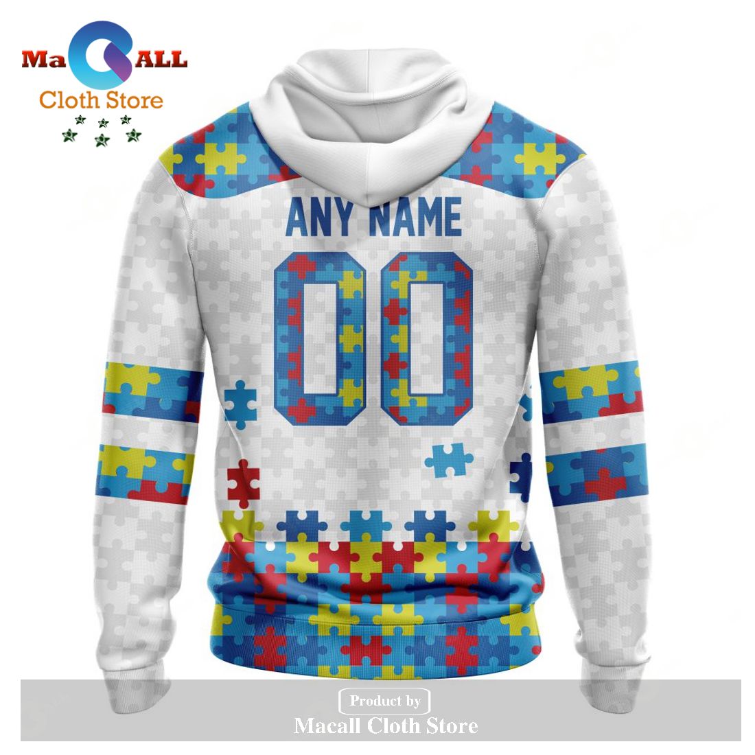 Personalized NFL Washington Commanders Special Autism Awareness Puzzle Game White Hoodie Sweatshirt 3D Personalized NFL Washington Commanders Special Autism Awareness Puzzle Game White Hoodie Sweatshirt 3D
