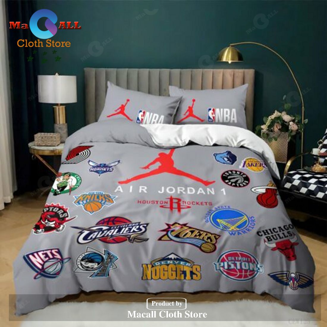 Jordan Nike Trending Sport Champions Teams Grey Bedding Sets, Bedroom Sets LIMITED EDITION