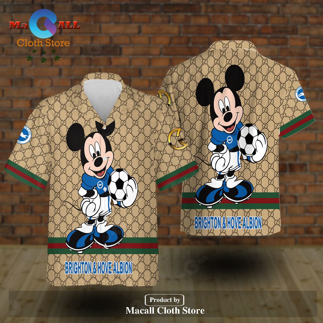 Brighton & Hove Albion x Gucci Mickey Trending Style Hawaiian Shirt and Short LIMITED EDITION