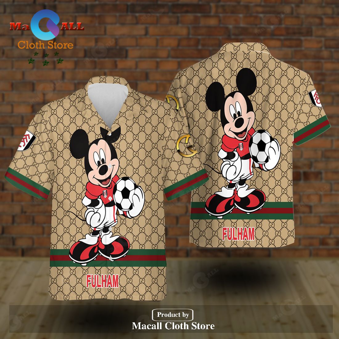 Fulham x Gucci Mickey Trending Style Hawaiian Shirt and Short LIMITED EDITION