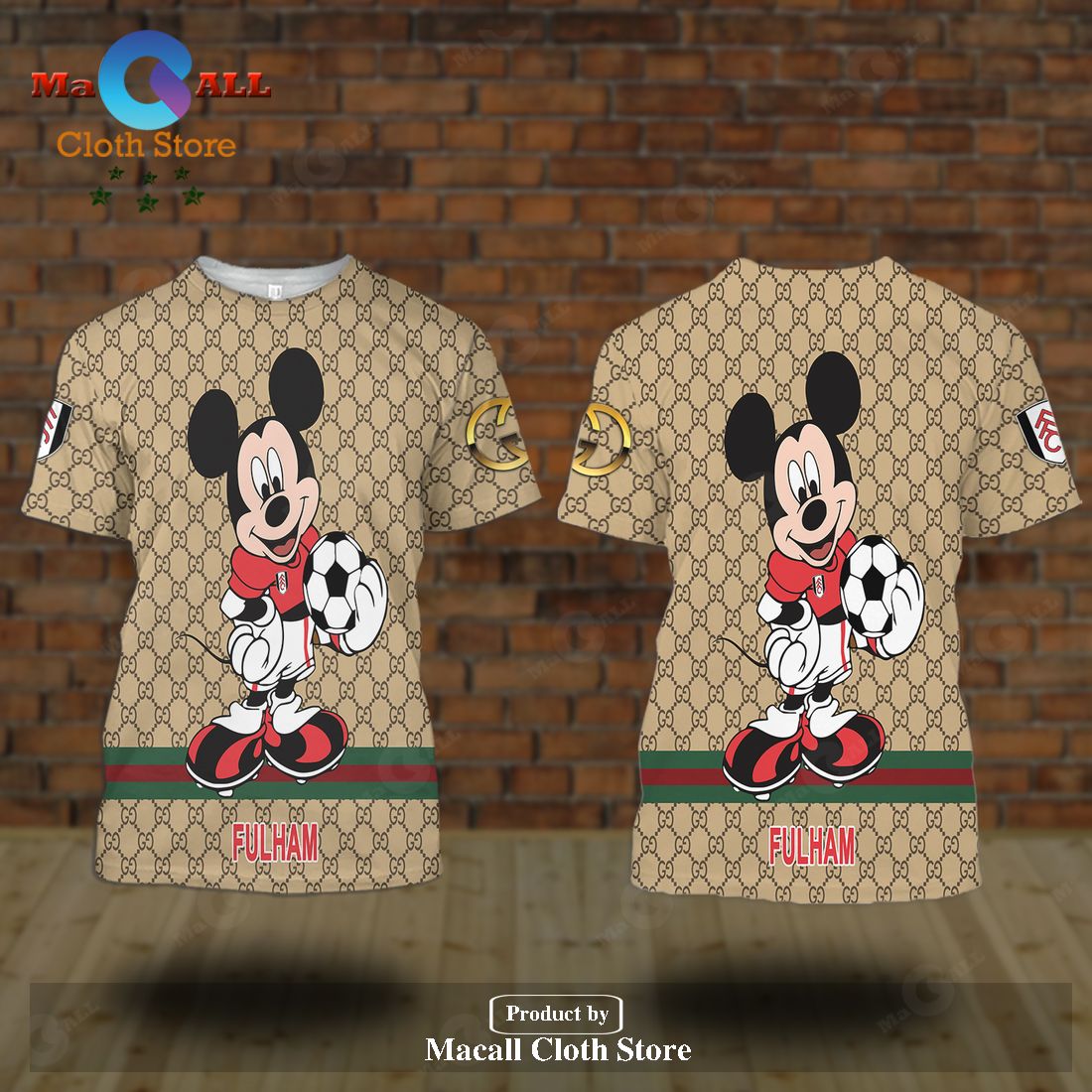FULHAM x Gucci Mickey Trending Style Hoodie Sweatshirt 3D LIMITED EDITION