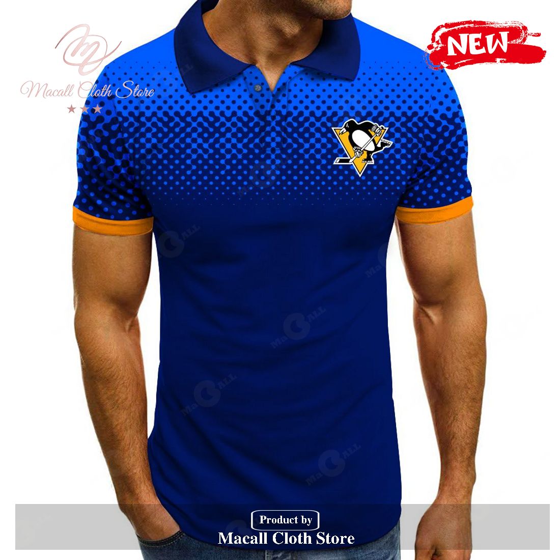 NHL Pittsburgh Penguins Special Multi Color Blue Polo Shirt NHL Pittsburgh Penguins Special Multi Color Blue Polo Shirt
