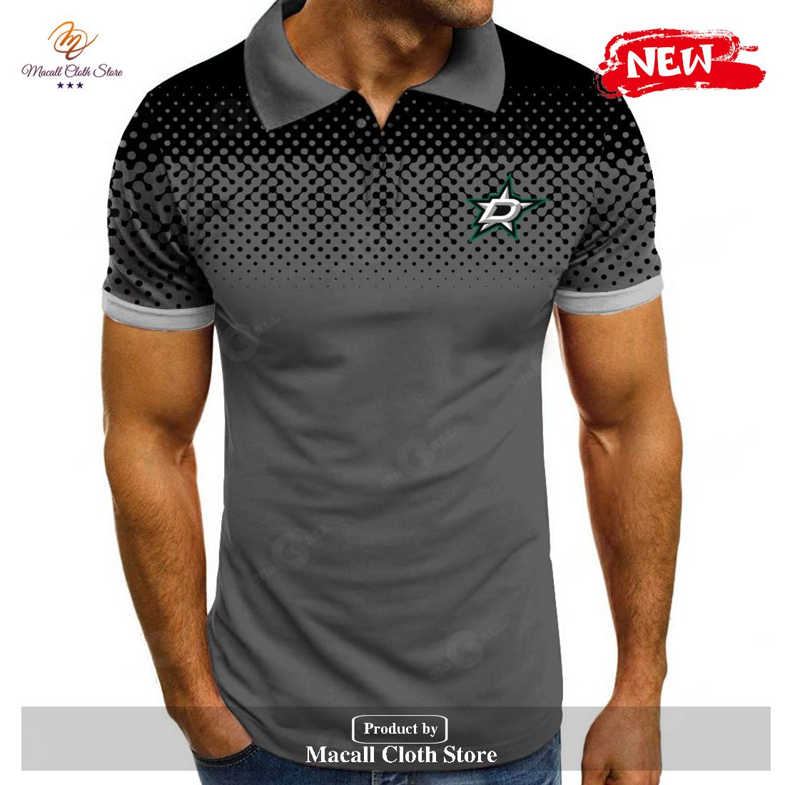 NHL Dallas Stars Special Multi Dark Grey Color Polo Shirt NHL Dallas Stars Special Multi Dark Grey Color Polo Shirt