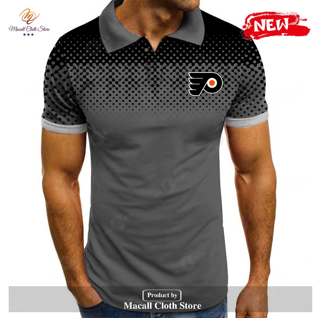 NHL Philadelphia Flyers Special Multi Dark Grey Color Polo Shirt ...