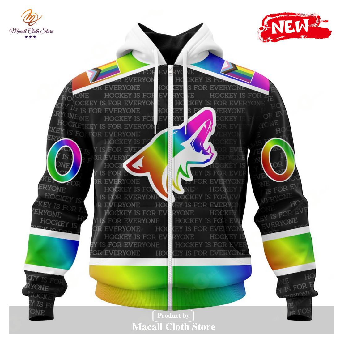 Personalized NHL Arizona Coyotes Special Pride Gradient Color Design Hockey Hoodie Sweatshirt 3D