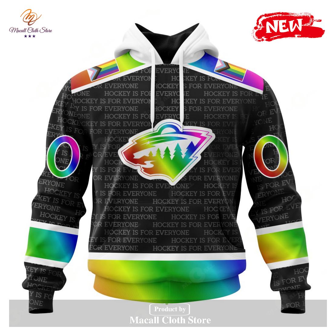 Personalized NHL Minnesota Wild Special Pride Gradient Color Design Hockey Hoodie Sweatshirt 3D