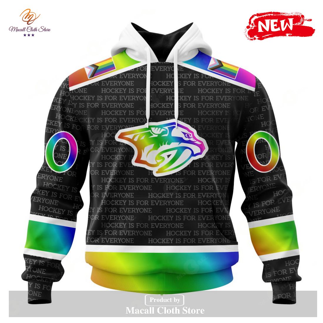 Personalized NHL Nashville Predators Special Pride Gradient Color Design Hockey Hoodie Sweatshirt 3D