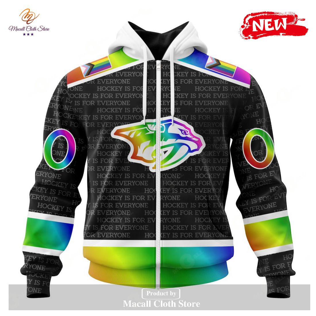 Personalized NHL Nashville Predators Special Pride Gradient Color Design Hockey Hoodie Sweatshirt 3D