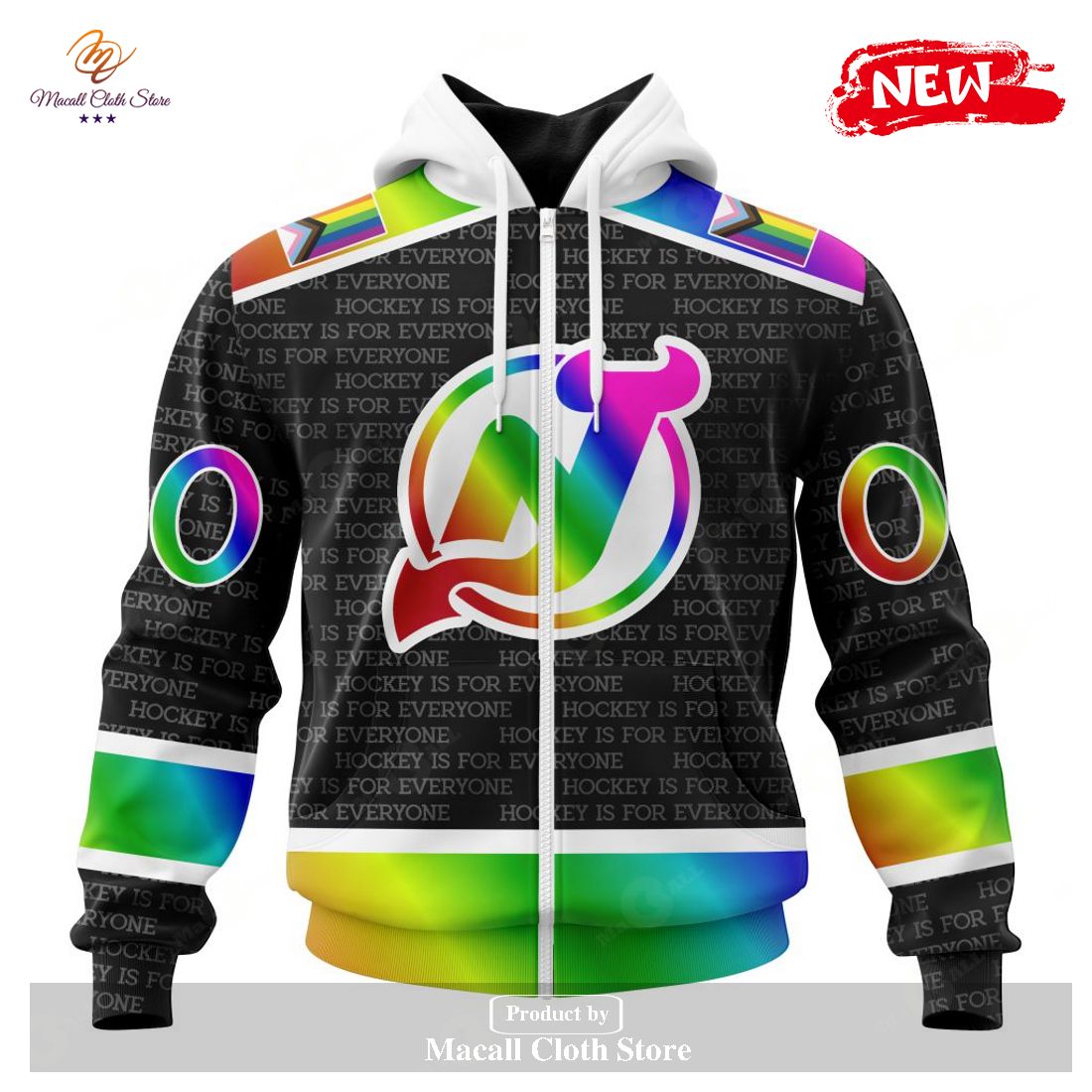 Personalized NHL New Jersey Devils Special Pride Gradient Color Design Hockey Hoodie Sweatshirt 3D
