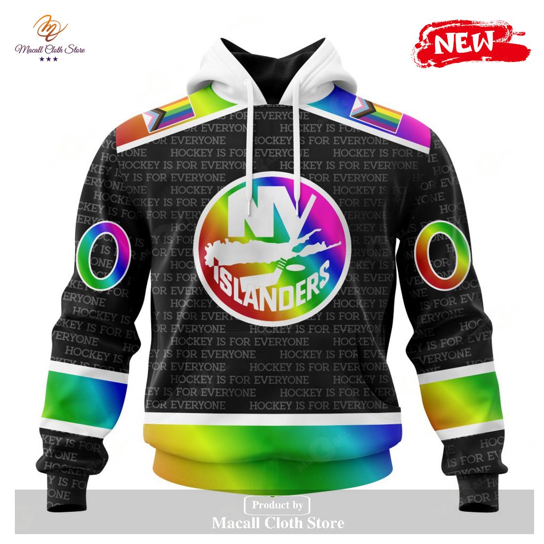 Personalized NHL New York Islanders Special Pride Gradient Color Design Hockey Hoodie Sweatshirt 3D