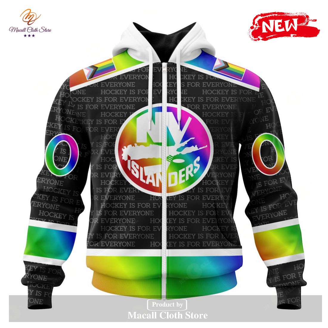 Personalized NHL New York Islanders Special Pride Gradient Color Design Hockey Hoodie Sweatshirt 3D