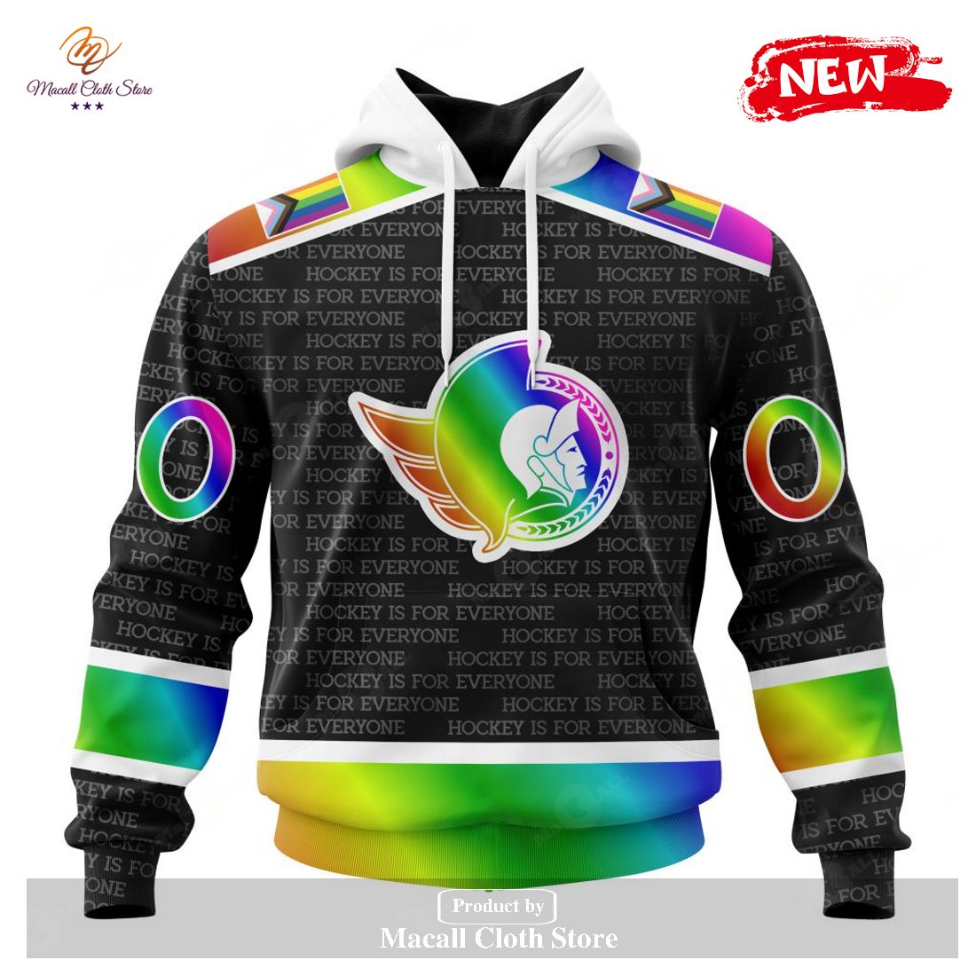 Personalized NHL Ottawa Senators Special Pride Gradient Color Design Hockey Hoodie Sweatshirt 3D