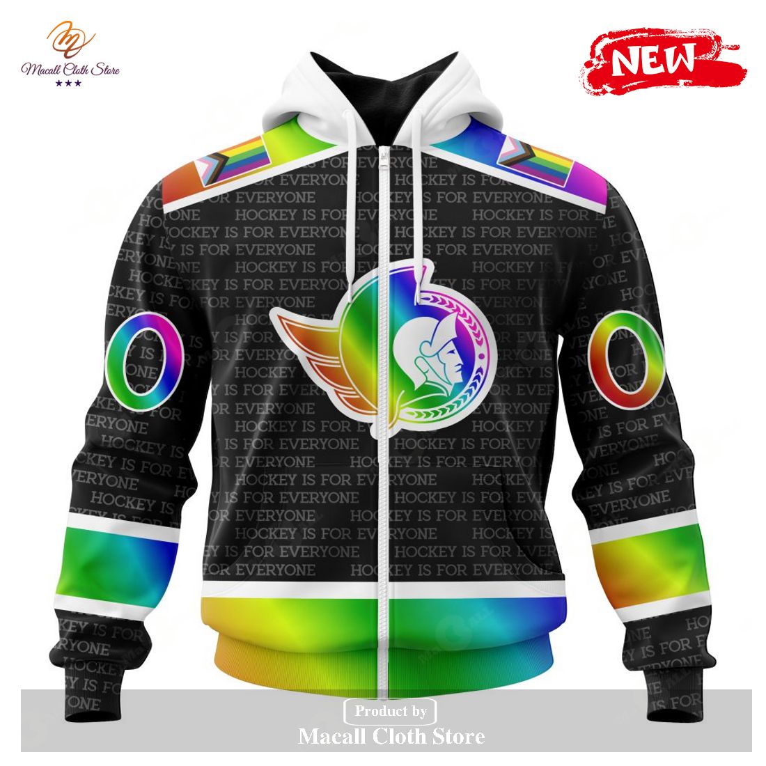 Personalized NHL Ottawa Senators Special Pride Gradient Color Design Hockey Hoodie Sweatshirt 3D