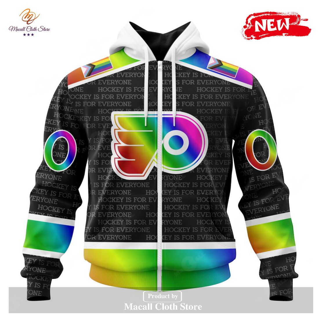 Personalized NHL Philadelphia Flyers Special Pride Gradient Color Design Hockey Hoodie Sweatshirt 3D