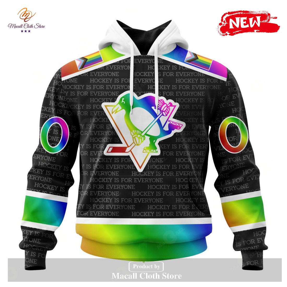 Personalized NHL Pittsburgh Penguins Special Pride Gradient Color Design Hockey Hoodie Sweatshirt 3D