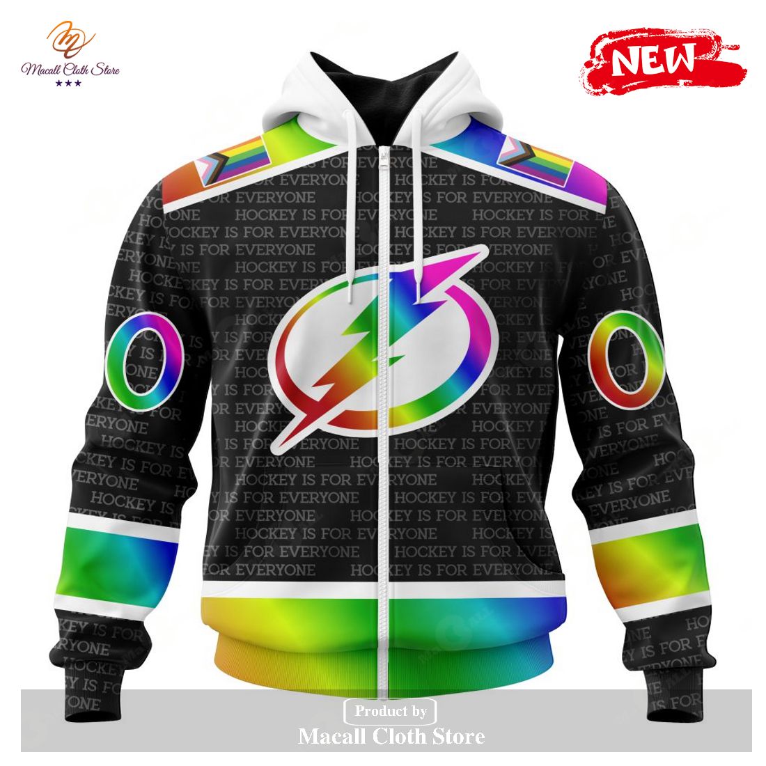 Personalized NHL Tampa Bay Lightning Special Pride Gradient Color Design Hockey Hoodie Sweatshirt 3D