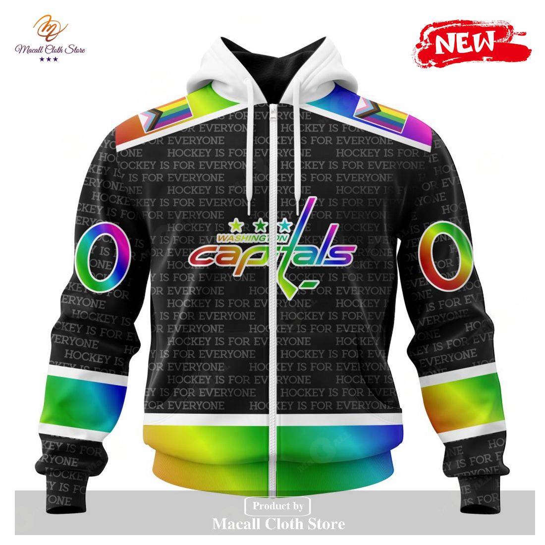 Personalized NHL Washington Capitals Special Pride Gradient Color Design Hockey Hoodie Sweatshirt 3D